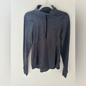 Apana Charcoal Long Sleeve Half Zip Lightweight Athleisure Top